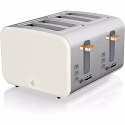 Swan ST14620WHTN, 4 Slice Nordic Toaster, Soft Touch Housing and Matt Finish - White