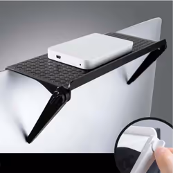 Foldable Desk Stand Shelf TV Box Router Shelf Set-top Box Stand DVD Player Rack Stand - white, 21.5 x11.3cm