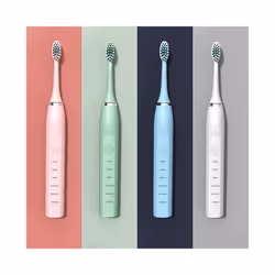 Sonic Electric Toothbrush Cleaning Brush For Adult Automatic Rechargeable - Green 4 Head