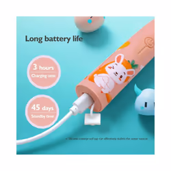 Sonic Children Electric Toothbrush With 12pcs Brush Heads IPX7 Waterproof - Yellow 12 heads