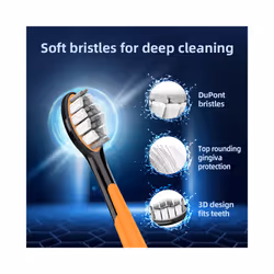 SUBORT S9 Sonic Electric Toothbrush Cordless USB Rechargeable Whitening - Black