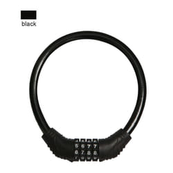 Bicycle Lock Anti-theft Motorcycle Helmet Code Lock Telescopic Steel Cable Electric Bike Combination Padlock Bike Accessories - Bicycle Lock - A-Black