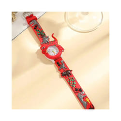 Kids 3D Dinosaur Silicone Quartz Watch - Red