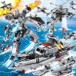 1256Pcs Police Station Building Blocks Toys for Boys City Series Blocks Toys Educational Toy for Kids 6+ Years Old Children Gift - Sea Commando-567Pcs