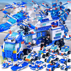 1256Pcs Police Station Building Blocks Toys for Boys City Series Blocks Toys Educational Toy for Kids 6+ Years Old Children G ...
