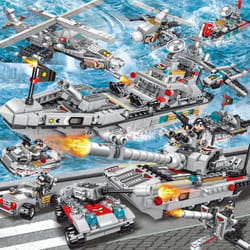 1256Pcs Police Station Building Blocks Toys for Boys City Series Blocks Toys Educational Toy for Kids 6+ Years Old Children Gifts - Sea Defense-665Pcs