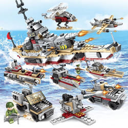 1256Pcs Police Station Building Blocks Toys for Boys City Series Blocks Toys Educational Toy for Kids 6+ Years Old Children Gift - Bismark Navy-500Pcs