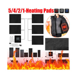 Electric Heating Pads 5/4/2/1 Zones Cloth Jacket Heater Pads 3 Gear Adjustable DIY Heat Clothing Thermal Pads for Camping Hiking