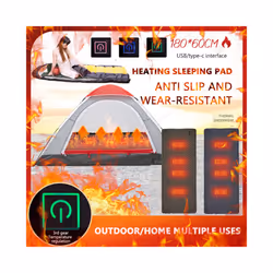 5V Type-C USB Electric Heating Pad Winter Sleeping Electric Blanket Heated Sheet 3-Level for Indoor Outdoor Camping Electric ...