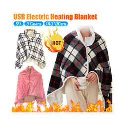 USB Electric Heating Blanket Shawl Wearable Winter Electric Heating Pad Soft Mink Velvet Warm Mat Knee Back Warmer for Home Offi