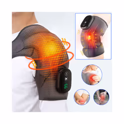 Electric Heating Vibration Massage Knee Shoulder Massager Joint Physiotherapy Pain Relief Elbow Warm Knee Pad Relaxation Tool ...