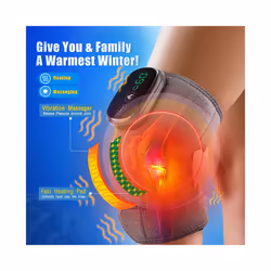 Electric Heating Vibration Massage Knee Shoulder Massager Joint Physiotherapy Pain Relief Elbow Warm Knee Pad Relaxation Tool - UNITED KINGDOM, GRAY