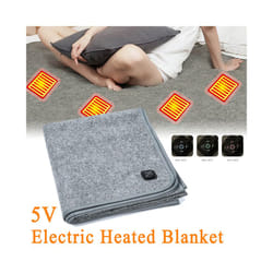 160cm Electric Heated Blanket Bed Warmer Heater 5V USB Charging 3 Modes Thermostat Adjustable Electric Mattress Heating Carpet