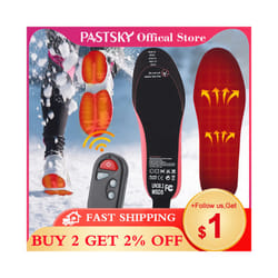PASTSKY Heated Insoles 2100mAh Electric Foot Warmer Hot Compress Remote Control 3-speed Shoes Pads For Skiing Winter Outdoor - UNITED KINGDOM, L 41-45