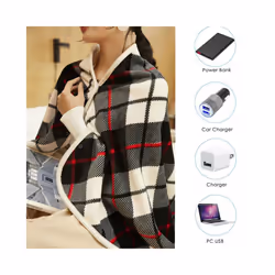 Electric Blanket Mink Velvet Wearable USB Heating Blanket Multifunctional Timer Function Heated Shawl Home Office Knee Warmer