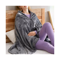 Flannel Electric Blanket Camping USB Heating Shawl 3 Levels 6 Zones Heating Blanket Rapid Thermal Washable Heating Sleeping Pad