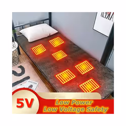 6Areas DC Heated Mat Plush Electric Blanket USB Outdoor Camping Mattress Heated Mat Thermal Pad Heating Sleeping Pad Heating ...