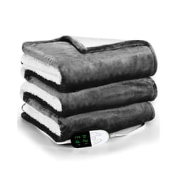 50*60inch Heating Blanket-Electric Blanket,Soft Heated Throw Blanket with 6 Heating Levels & 4 Hours auto-Off - EU 220V-240V, Silver