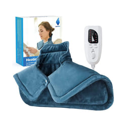 Heating Pad Neck Back Heating Shawl Electric Blanket Relieve Warmer Pad Mat Home Office Electric Hot Shoulder For Gift - AU Plug, Greyish green58x42cm