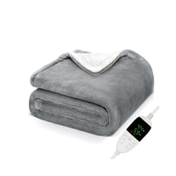 Electric Blankets Flannel & Sherpa, 6 Heat Settings, 10-hour Time Auto-Off Function, Heated Blanket Over-Heated Protection - EU 130cmX150 CM, Pink