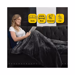 Electric Blankets Flannel & Sherpa, 6 Heat Settings, 10-hour Time Auto-Off Function, Heated Blanket Over-Heated Protection - EU 130cmX150 CM, Pink
