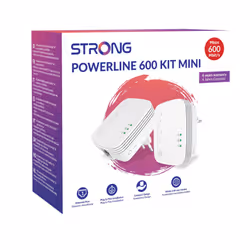 POWERL600DUOMINIUK AV600 Mini Powerline Adapter Starter Kit, Pack of 2, Up to 300m range, No Configuration Required, UK Plug ...