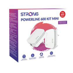 POWERL600DUOMINIUK AV600 Mini Powerline Adapter Starter Kit, Pack of 2, Up to 300m range, No Configuration Required, UK Plug White