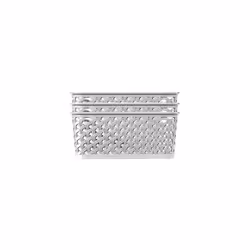 Curver My Style Rattan Effect Set of 3 Kitchen, Living room, Bathroom, Bedroom, Utility Medium Rectangular Storage Baskets 12 ...