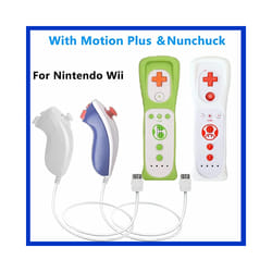 1 pair Wii Nunchuck Controller Set Motion Plus Remote Controller Wii Remote
