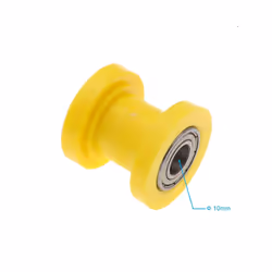 New 10mm/8mm Concave Chain Roller Pulley Tensioner Wheel Guide for Motorized - Yellow 10mm