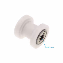 New 10mm/8mm Concave Chain Roller Pulley Tensioner Wheel Guide for Motorized - White 10mm