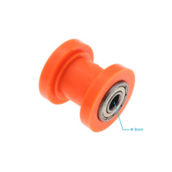 New 10mm/8mm Concave Chain Roller Pulley Tensioner Wheel Guide for Motorized - Orange 8mm