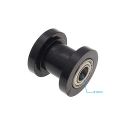 New 10mm/8mm Concave Chain Roller Pulley Tensioner Wheel Guide for Motorized - Black 8mm