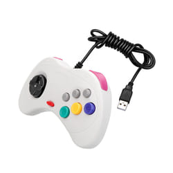 USB Classic Game Controller Gamepad Joypad Wired Gamepads  For Sega Saturn - 1 White