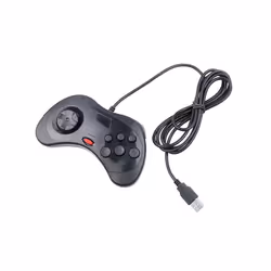 USB Classic Game Controller Gamepad Joypad Wired Gamepads  For Sega Saturn - 1 Black