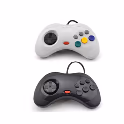 USB Classic Game Controller Gamepad Joypad Wired Gamepads For Sega Saturn - 1 White 1 Black