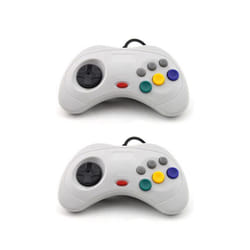 USB Classic Game Controller Gamepad Joypad Wired Gamepads  For Sega Saturn - 2 White