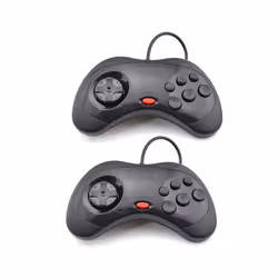 USB Classic Game Controller Gamepad Joypad Wired Gamepads For Sega Saturn - 2 Black