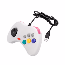 USB Classic Game Controller Gamepad Joypad Wired Gamepads  For Sega Saturn - 2 Black