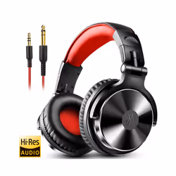 Oneodio Over Ear Headphones Hifi Studio DJ Headphone Wired Monitor Music - Red
