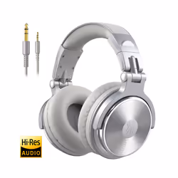 Oneodio Over Ear Headphones Hifi Studio DJ Headphone Wired Monitor Music - Silver-Gray