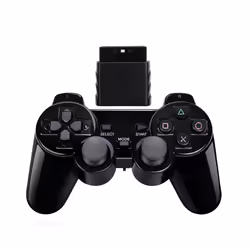 Wireless Vibrating Gamepad for Sony ps2 Gaming Controller for Playstation - Black