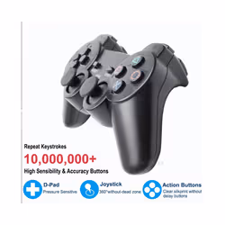 Wireless Vibrating Gamepad for Sony ps2 Gaming Controller for Playstation - Black