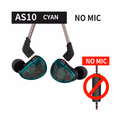 KZ AS10 5BA Driver In Ear Monitor Earphone HIFI Wired Earbuds Headset - green no mic