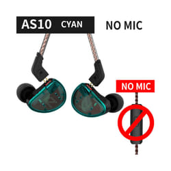 KZ AS10 5BA Driver In Ear Monitor Earphone HIFI Wired Earbuds Headset - green no mic