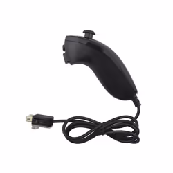 Nunchuck Controller Wired game Controller for Wii Console - Black