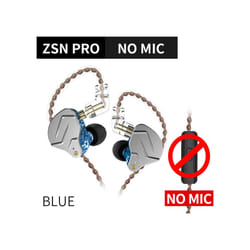 KZ ZSN Pro 1BA+1DD Hybrid technology HIFI Bass Earbuds Metal In Ear Earphones - ZSNPro Blue No Mic