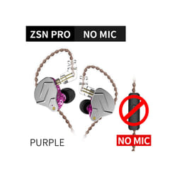 KZ ZSN Pro 1BA+1DD Hybrid technology HIFI Bass Earbuds Metal In Ear Earphones - ZSNPro Purple No Mic