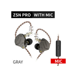KZ ZSN Pro 1BA+1DD Hybrid technology HIFI Bass Earbuds Metal In Ear Earphones - ZSNPro Gray Mic