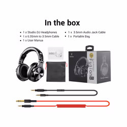 Oneodio A71 Wired Over Ear Headphone With Mic Studio DJ Headphones Professional - Black